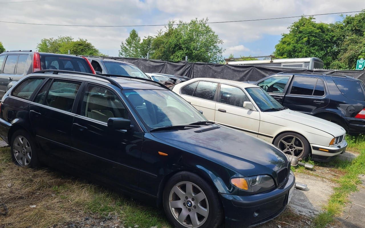 Some scrap car on the workshop yard.